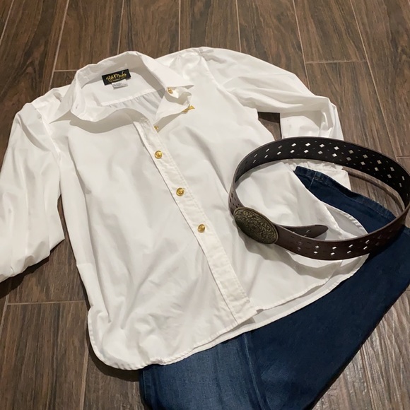 Bob Mackie button up white blouse - Picture 6 of 7